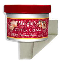 Wright's Copper and Brass Cream Cleaner - With Polishing Cloth - Gently Cleans and Removes Tarnish without Scratching