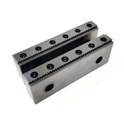 Mechforce Professional CNC Milling Steel Vise Hard Jaw, 6” Wide, Serrated with 0.100” Replaceable Step
