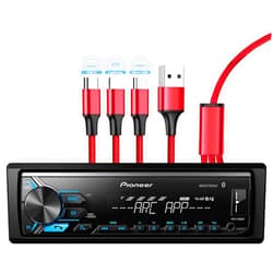 Pioneer MVH-X390BT Digital Media Receiver with Pioneer ARC app, MIXTRAX, Built-in Bluetooth and USB Direct Control for iPod/iPhone and Android Phones & zonoz 3 in 1 Multi USB Charging Cable (Bundle)