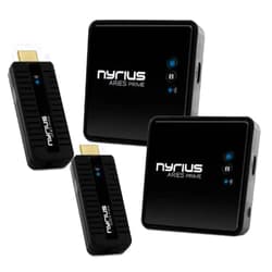 Nyrius Aries Prime Wireless Video HDMI Transmitter & Receiver for Streaming HD 1080p 3D Video & Digital Audio from Laptop, PC, Cable, Netflix, YouTube, PS4 to HDTV - NPCS549 (Pack of 2)