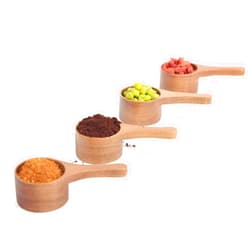MornHalo 4 Pack Acacia Wood Coffee Scoops, Small Wooden Coffee Spoons for Jars and Containers, Set of 4 Tablespoon Bean Scoop, Cute Coffee Beans Measuring Scoop for Cooking,Bath Salt,