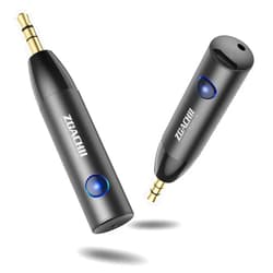 ZOACHII Bluetooth Aux Adapter for Car : Wireless Bluetooth 5.0 Audio Receiver [Handsfree Calling] with 3.5mm Jack for Vehicle Truck Home Stereo Music Streaming Headphones Speakers - [1 Piece]
