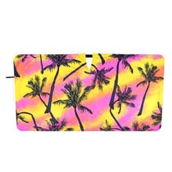 DOMIKING Tropical Palm Trees Colorful Car Windshield Sun Shade with Storage Pouch Foldable Sunshade Sun Visor for Car Front Window Auto Heat Shield Reflector Cover