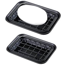 SheeChung Kitchen and Bathroom Soap Dish Tray - Metal 2-Piece Soap Dish Tray with Drainage Grid and Holder for Kitchen Sink Countertops to Store Soap, Sponges, Scrubbers - Rust Resistant - 2 Pack (Black)