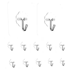 Ayssny Adhesive Hooks Utility Hooks 44 lb/ 20 kg(Max), Heavy Duty Coat Hooks Waterproof and Oilproof Seamless Hooks, Reusable Wall Hook for Bathroom Kitchen