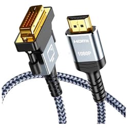 Capshi HDMI A to DVI Adapter Cable 6FT, High-Speed Gold-Plated Plug and Play Bi-Directional Nylon Braid 1080p, DVI to HDMI Adapter for Televison/Monitor/Video Card/Graphics card