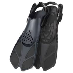 Amazqi Swim Fins, Snorkel Fins Travel Size Short Adjustable for Swimming Flippers Open Heel Snorkeling Diving Fins Fit for Men, Women and Kids