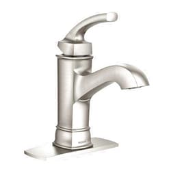 Moen WS84414MSRN Hensley Single Handle 1 Hole Bathroom Faucet, Spot Resist Brushed Nickel