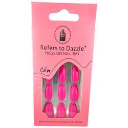 D2M False Nails, Full Cover Pink Matte Pure Color False Nails with Glue, Acrylic Stick On Nails for Women Girls - Pink