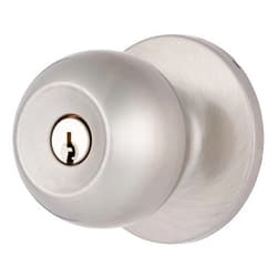 BRINKS – Transitional Keyed Entry Ball Door Knob, Satin Nickel - Designed for Traditional and Transitional Homes and Blends Seamlessly with Interior Décor (E2415-119), 1 Pack