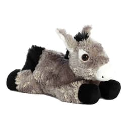 Aurora® Adorable Mini Flopsie™ Donkey Stuffed Animal - Playful Ease - Timeless Companions - Gray 8 Inches