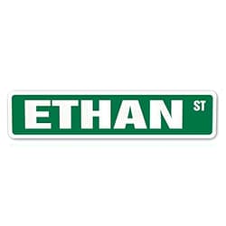 Cortan360 Ethan Street Sign Childrens Name Room Sign| Indoor/Outdoor | 8
