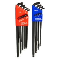 Eklind Tool EKLIND 17222 Double-Ball-Hex L-Key allen wrench Combo- Extra Long Inch / MM (2 sets 22pc) Pack of 1, Sae & Metric
