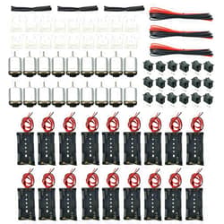 EUDAX 18 Set DC Motors Kit,Mini Electric 1.5-3V 24000RPM Hobby Motor with AA Battery Holder for STEM DIY Toy