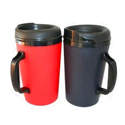 GAMA Electronics 2 ThermoServ Foam Insulated Coffee Mugs 34 oz (1) Black & (1) Red