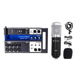 Soundcraft Ui12 12 Input Digital Mixer w/WifiwithApp ControlwithRecording Ui 12 Bundle with Rockville RCM01 Pro Studio Recording Condenser MicrophonewithMetal Shock Mount