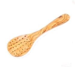 BeldiNest Olive Wood Strainer Spoon, Handmade Colander Skimmer, Great for Grilling and Stirring – Olive Wood Long Spatula 12-inch (Oval Mouth)