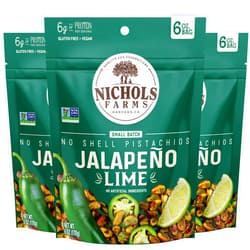 Nichols Farms Pistachios - Fresh Roasted No Shell Pistachio - Nutrient Rich Nuts Snack Packs - Non-GMO, California Grown - Healthy, Wonderful Tasting, Party Snack - (Jalapeño Lime)