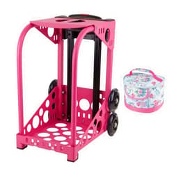 ZUCA Pink Sport Frame with Built-in Seat, Flashing Wheels, and Gift Lunchbox Kit
