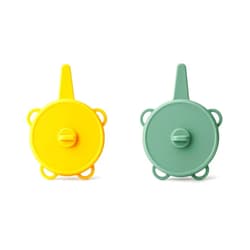 NatuDelight Fermentation Lids for Mason Jars, Silicone Airlock Lids for Sauerkraut, Kimchi & Pickles, Self-Adjusting, Fits Wide & Small Mouth Jars, Starter Kit of 2 (Green & Yellow 3