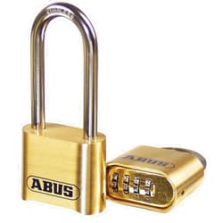 ABUS 180/50 Solid Brass Combination Padlock, Long Stainless Steel Shackle (2-1/2