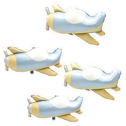 Hokilands 4D Cartoon Matte Plane Balloon Transportation Airplane Helicopter Party Supplies, 4 Pack Flying Plane Balloons Fighter Copter Aircraft Mylar Balloons Fighter Jet Airplane Aviator Adventure Decoration