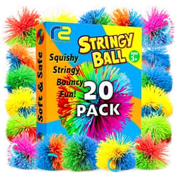 Refresh Sports Stringy Balls & Sensory Toys for Kids 20 Pack - Stocking Stuffers for Kids Ages 4 5 6 7 8 9 Year Old Gift Ideas - Best Toddler Gifts for Boys & Girls - Monkey Pom Kooosh Balls Fidget Toys Stress Ball