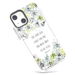 Frepstudio iPhone 15 Bible Verses Clear Cute Case for Girls Women,Blue Floral Inspirational Scripture Christian Quotes Exodus 14:14 Soft Protective Case Compatible with iPhone 15