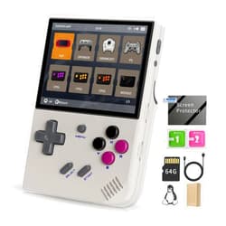 Daxceirry RG35XX Plus Retro Handheld Game Console 3.5 Inch IPS Screen Linux System Video Player Built-in 64G TF Card 5000 Games Support HD-M-I TV Output 5G WiFi Bluetooth 4.2 (RG35XX Plus Gray)