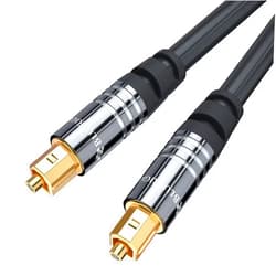 BlueRigger Digital Optical Audio Toslink Cable (3FT, Fiber Optic, Aluminum Shell, 24K Gold-Plated) - Compatible with Home Theatre, Sound Bar, TV, Xbox, PlayStation PS5/PS4 – Premium Series
