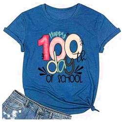 Beopjesk Teacher Shirts for Women Last/First Day of School 100 Days of Loving School Inspirational Graphic Tees Tops