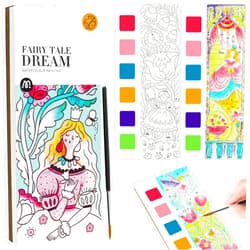 JCREN Watercolor Painting Books, Pocket Watercolor Painting Coloring Kit, Paint with Water Bookmarks Travel Activity Party Favors for Kids Toddlers Gifts for Boys and Girls