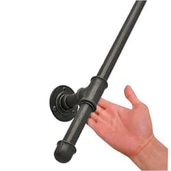 FMYZI Black Handrail for Stairs - Complete Kit. Industrial Stair Railings Grab Bar Safety, Wall Mounted Metal Wrought Iron Handrail for Indoor and Outdoor,a,5Ft/150Cm