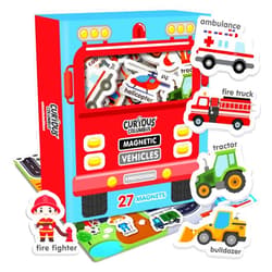 Curious Columbus Vehicles Fridge Magnets for Toddlers 1-3 Year Olds. Large Foam Refrigerator Magnets for Kids Baby and 3-5 Years Old. Magnetic ABC Learning. Educational Toys Babies to Preschool