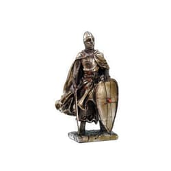 Pacific Giftware Crusader Knight Statue Silver Finishing Cold Cast Resin Statue 7