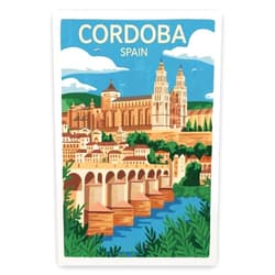 Generic vintage travel posters wall art Spain Cordoba City Picture canvas Print Suitable for room bedroom living room wall decor 12x18inch Unframed