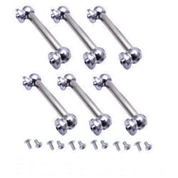 TUOREN Pack of 6 Double End Mounted Tom/Snare Drum Lugs Drum Parts Accessories Replacement Chrome (90mm)