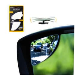 Safe View Company Blind Spot Mirrors for Cars - by Safe View Company - Change Lanes w Confidence - Made from Real Convex Glass - Long Lasting - Easy Peel & Stick (Superfan)
