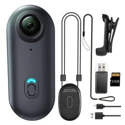 Meoilkolnm Mini Body Camera, Wearable Action Body Cam, Thumb Size Hands Free Recording Body Worn Camera, Premium Portable Camcorder Mount Anywhere for Pet Walking, Work, Travel (Grey, 32GB)