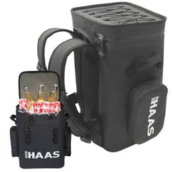 BREW HAAS Backpack Cooler Matte Black, Premium Leak Proof Zipper, Insulated, Smart aerogel Pockets, This Waterproof Back Pack Cooler Soft Sided, Hold 36 Can Like The yeti and rtic Coolers