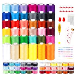 ilauke 72 Pcs Sewing Thread 700 Yards, 36 Colors Prewound Bobbins Thread for Sewing, Polyester Sewing Machine Threads for Brother Singer Janome with Sewing Supplies