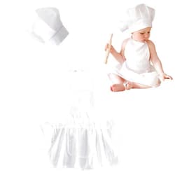 Generic 2 PCS Baby Photography Props, Baby Chef Outfit for 6-24 Months, Chef Hat and Apron Photo Props Costume for Newborn