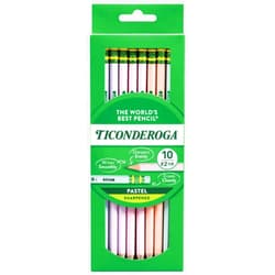 Ticonderoga® Pastel Pencils, #2 Soft, Assorted Colors, Pack of 10 Pencils