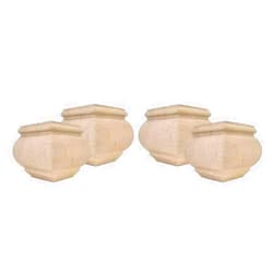 Highland Manor Wood Products Square Moreland Maple Wooden Bun Feet - 3