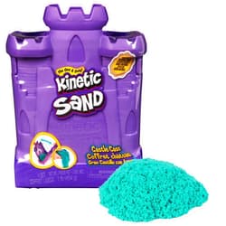 Kinetic Sand, Castle Case with 1lb Teal Play Sand, Multipurpose Play Space and Storage Container, Sensory Toys for Kids Ages 3 and up