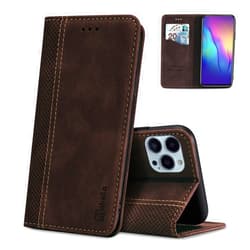 AKABEILA Mobile Phone Case for Vivo V30e 5G Case Protective PU Leather Flip Case Stand Wallet Folding Case Bag Case with [Card Slot] [Stand Function] [Magnetic] Dark Brown