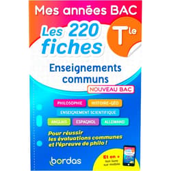 Collectif,Dominique Boissier,Laurent Coulomb,Magali Domain,Loïc Hamandjian,Sébastien Piecuch,Bénédicte Zielewski,Fabien Aoustin,Pascal Chauvel,Sandrine Schreyeck,Claire Vittecoq,Alejandra Chulia Jordan,Fabrice Malkani Mes années Bac - Les 200 fiches Enseignements communs Tle