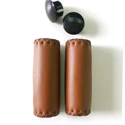 UPANBIKE Adults Kids Bike Grips Push On Retro Synthetic Leather Fit 22.2mm Handlebar End for Mountain Bike Road Bicycle (One Pair)