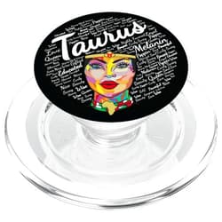 Taurus Queen Birthday T-shirts Co. Taurus Black Queen Birthday Afro Hair Women Black Girl PopSockets PopGrip for MagSafe