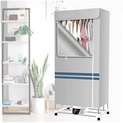 SAZDFY Mfccrazy Electric Clothes Dryer, Efficient Indoor Wet Laundry Warm Air Heated Drying Rack Wardrobe, Portable 2/3-Tier Electric Clothes Drying Rack Foldable 2300w Energy Saving (Anion) 1.5/1.7m